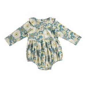 Blue 60s floral bubble